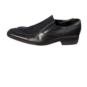 Steve Madden P-KLAK Mens Black Leather Square Toe Slip On Loafers Dragon Sole 11